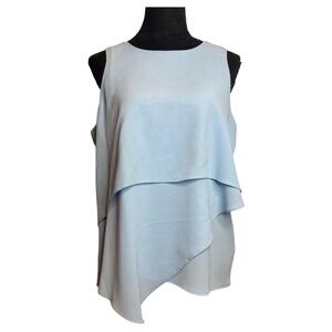 Vince Camuto Baby Blue Cascading Blouse Size Medium